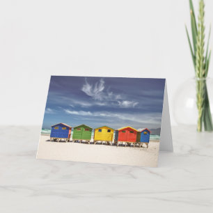 Colorful Beach Houses   Muizenberg, South Africa Card