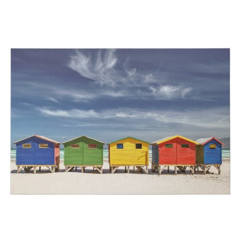 Colorful Beach Houses  Muizenberg South Africa Faux Canvas Print