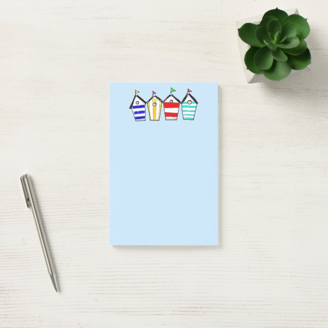 Colorful Beach Hut Illustration Post-it Notes (Office)