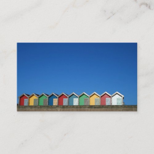Colorful Beach Huts Business Card