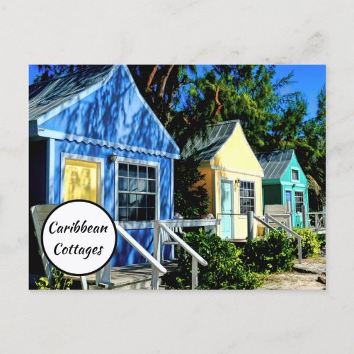 Colorful Beach Huts Picture Coastal Cottages Photo Postcard
