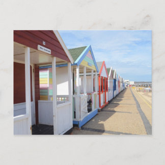 Colorful Beach Huts Postcard