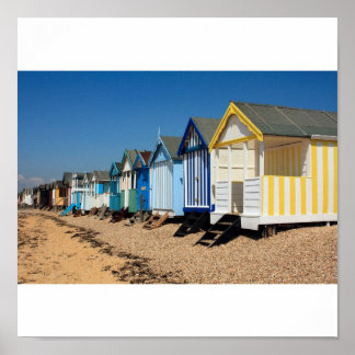 Colorful Beach Huts Poster