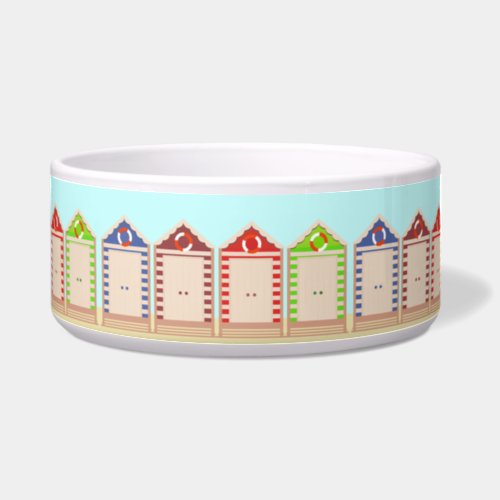 Colorful Beach Huts Summer Bowl