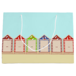 Colorful Beach Huts Summer Large Gift Bag