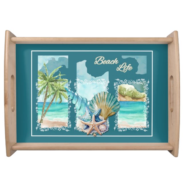 Colorful Beach Life Serving Tray (Front)