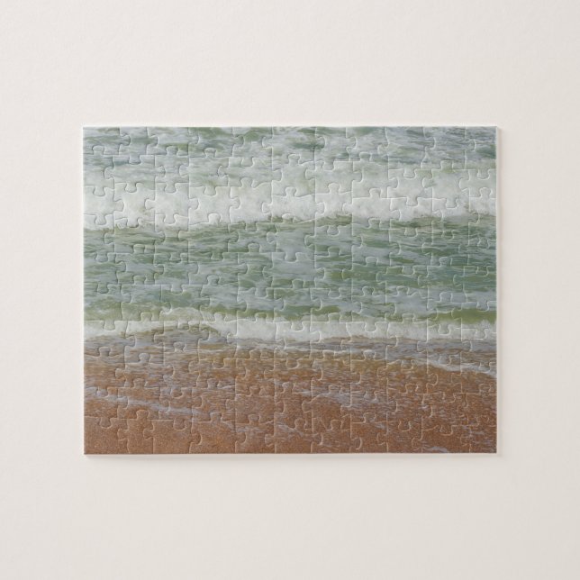 Colorful Beach Ocean Sand Sea Nature Photography Jigsaw Puzzle (Horizontal)