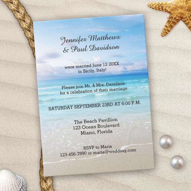 Colorful Beach Post Wedding Party Invitation (Creator Uploaded)