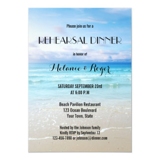 Colorful Beach Rehearsal Dinner Invitation