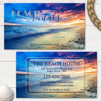 Colorful Beach Rentals Business Card by sunnysites at Zazzle