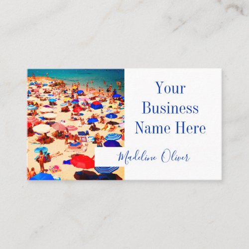 Colorful Beach Scene Modern Stylish Professional Business Card