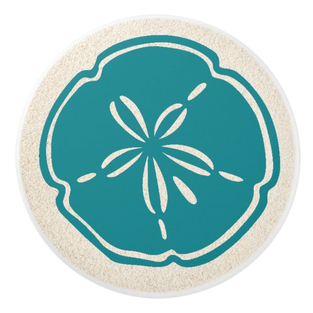 Colorful Beach Shell Sand Dollar Drawer Knobs (Front)