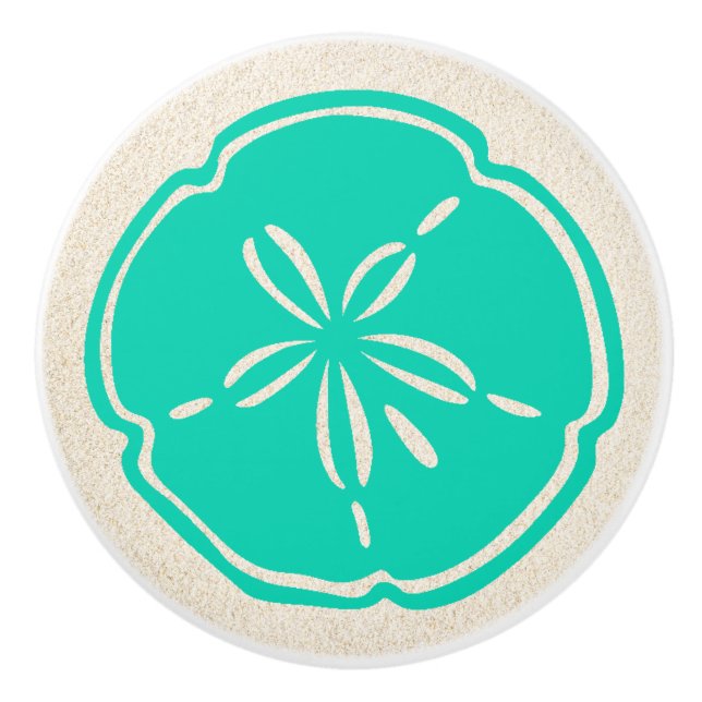 Colorful Beach Shell Sand Dollar Drawer Knobs (Front)