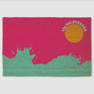 Colorful Beach Spring Summer Welcome Coir Mat