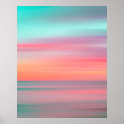 Colorful beach sunset 1 poster