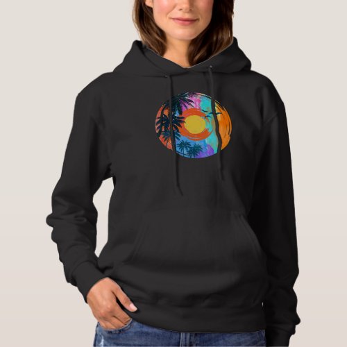 Colorful Beach Sunset Palm Trees And Tropical Summ Hoodie