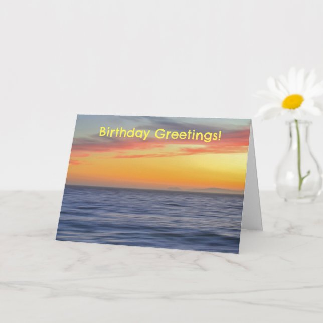 Colorful Beach Sunset Pretty Birthday Card (Small Plant)