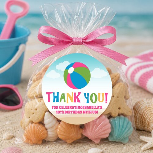 Colorful Beach Theme (Beach Ball) Classic Round Sticker