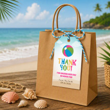 Colorful Beach Theme (Beach Ball) Gift Tag