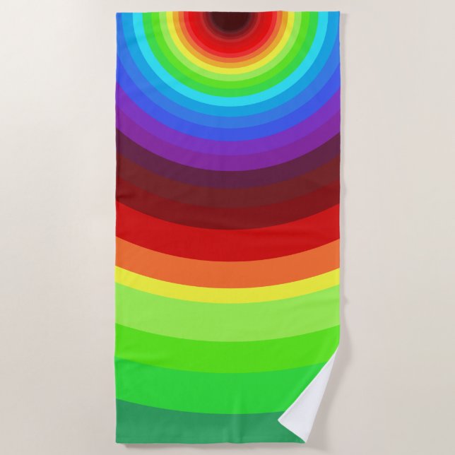 Colorful Beach Towel with Rainbow Colors (Front)