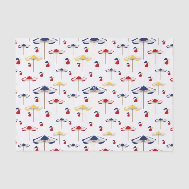 Colorful Beach Umbrella and Beach Ball Custom Tissue Paper (Front)