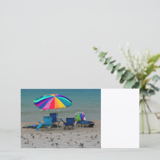 colorful beach umbrella chairs Florida scene (Standing Front)