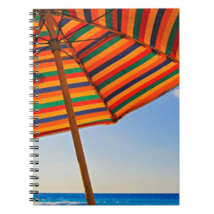 Colorful Beach Umbrella on a Sunny Day Photography Notebook