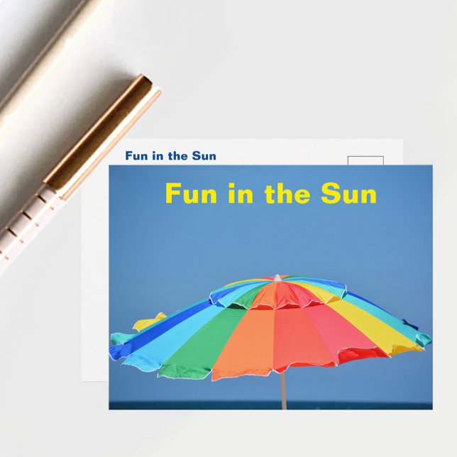 Colorful Beach Umbrella Postcard (Creator Uploaded)