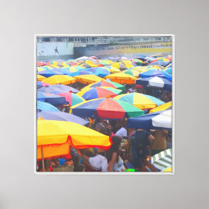 Colorful Beach Umbrellas Market Canvas Print