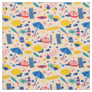 Colorful Beach Vacation Fabric