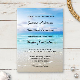 Colorful Beach Wedding Invitation