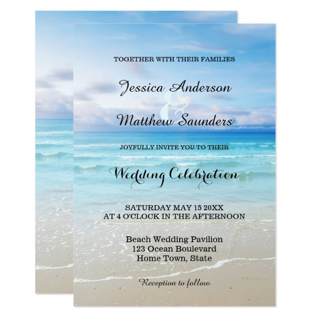 Colorful Beach Wedding Invitation