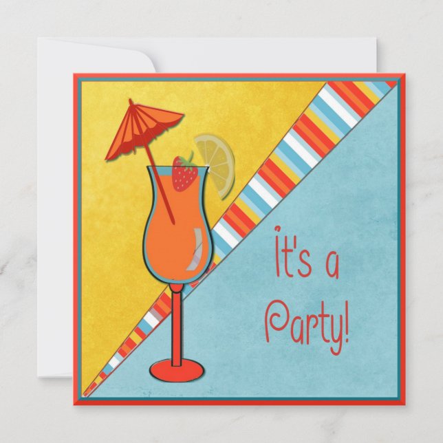 Colorful Beachtime Special Occasion Party Invitation (Front)