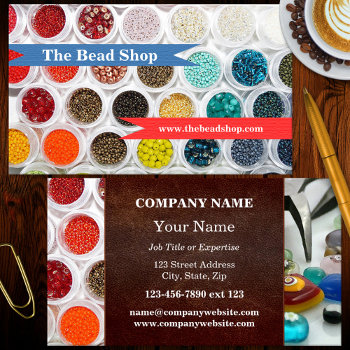Colorful Beads Handmade Jewelry Business Card by sunnysites at Zazzle