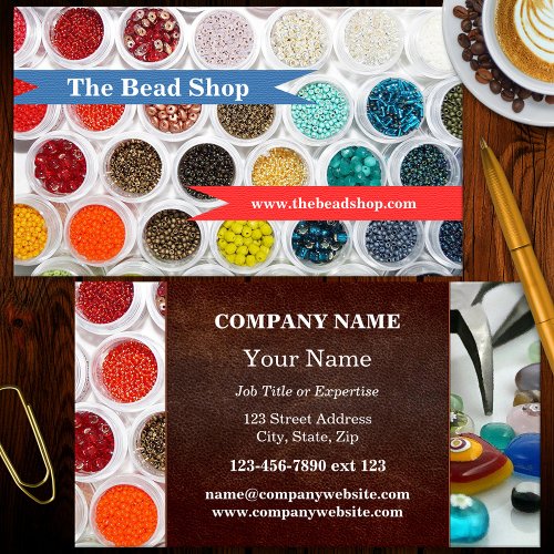 Colorful Beads Handmade Jewelry Business Card