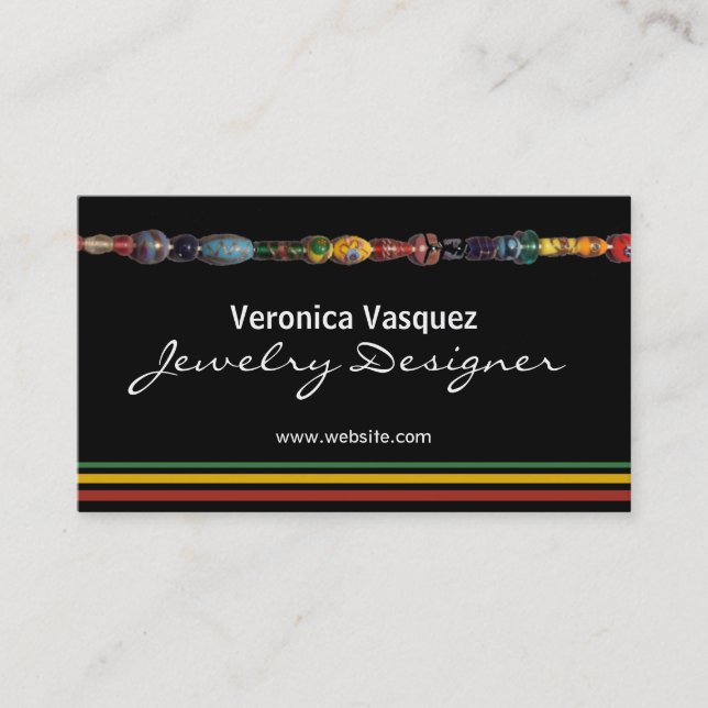 Colorful Beads Jewelry Business Card (Front)