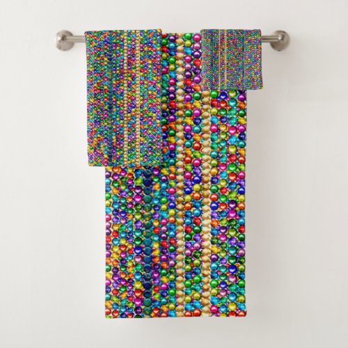 Colorful Beads Pattern Bath Towel Set