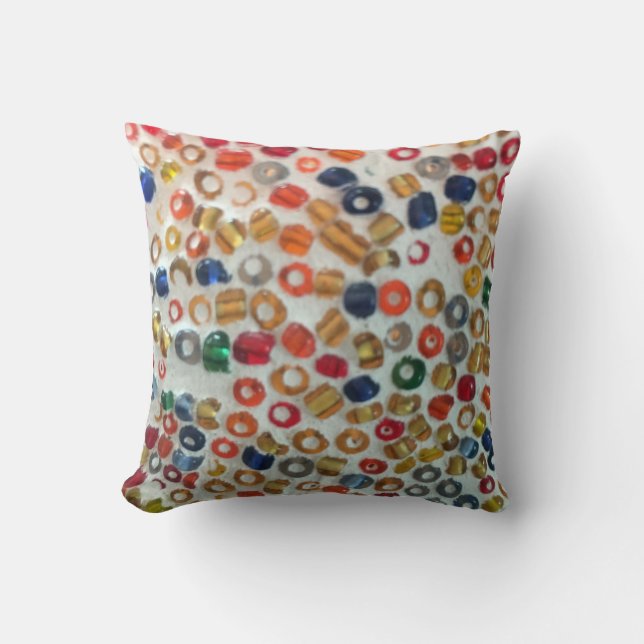 Colorful Beads Throw Pillow (Front)