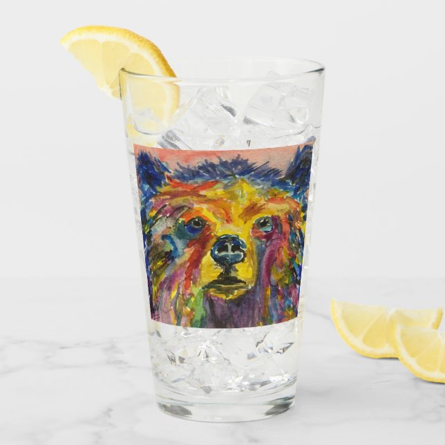 "Colorful Bear" - Beer Glass (Front Ice)