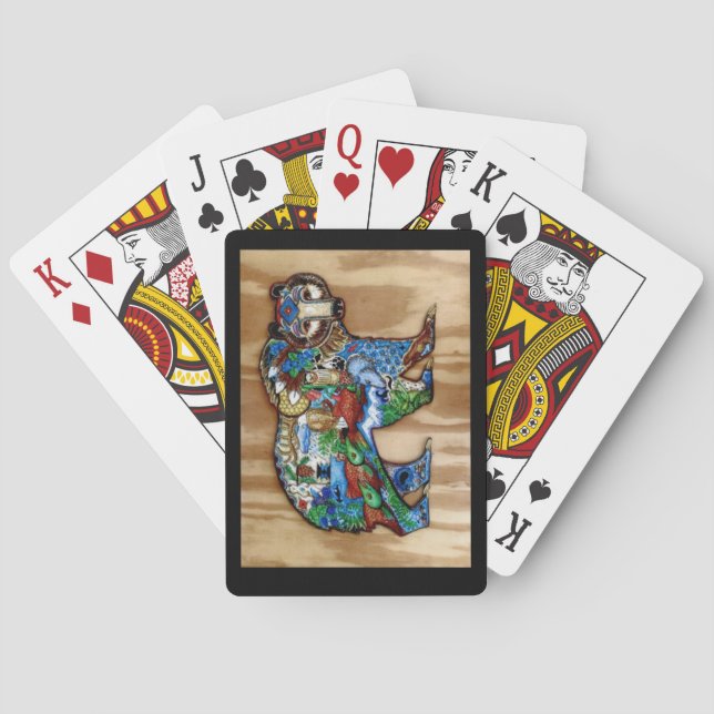 Colorful bear bridge and poker cards (Back)