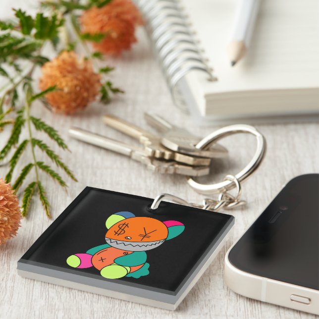 Colorful bear keychain (Front Right)