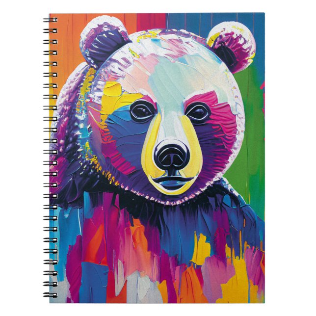 Colorful Bear Portrait Notebook (Front)
