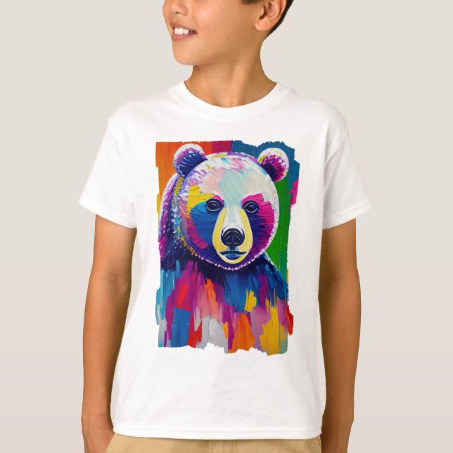 Colorful Bear Portrait T-Shirt (Front)