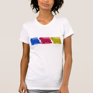 Colorful Bearded Collie Silhouettes Ladies TShirt