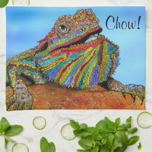 Colorful Bearded Dragon 1/2 Fold Kitchen Towel