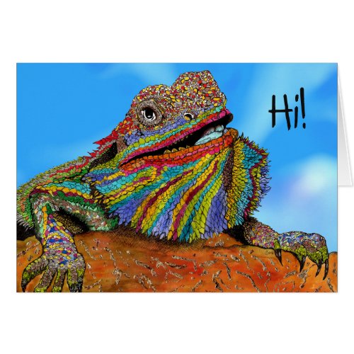 Colorful Bearded Dragon Greeting Card