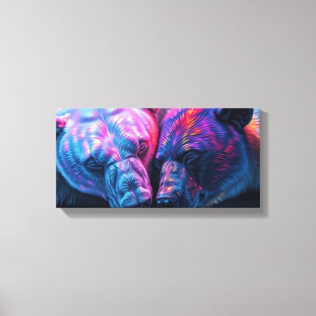 Colorful bears canvas print (Front)