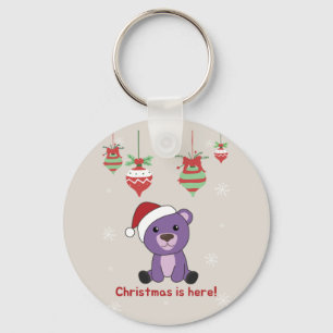 Colorful Bears Merry Christmas Winter Animals Bear Keychain