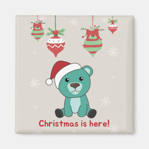 Colorful Bears Merry Christmas Winter Animals Bear Magnet