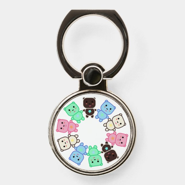 Colorful bears phone ring stand (Front)